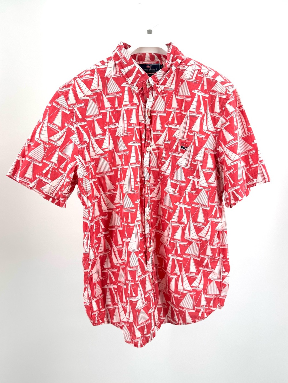 Vineyard Vines by Shep & Ian Slim Fit Tucker Shirt Sailboat Pattern Size L